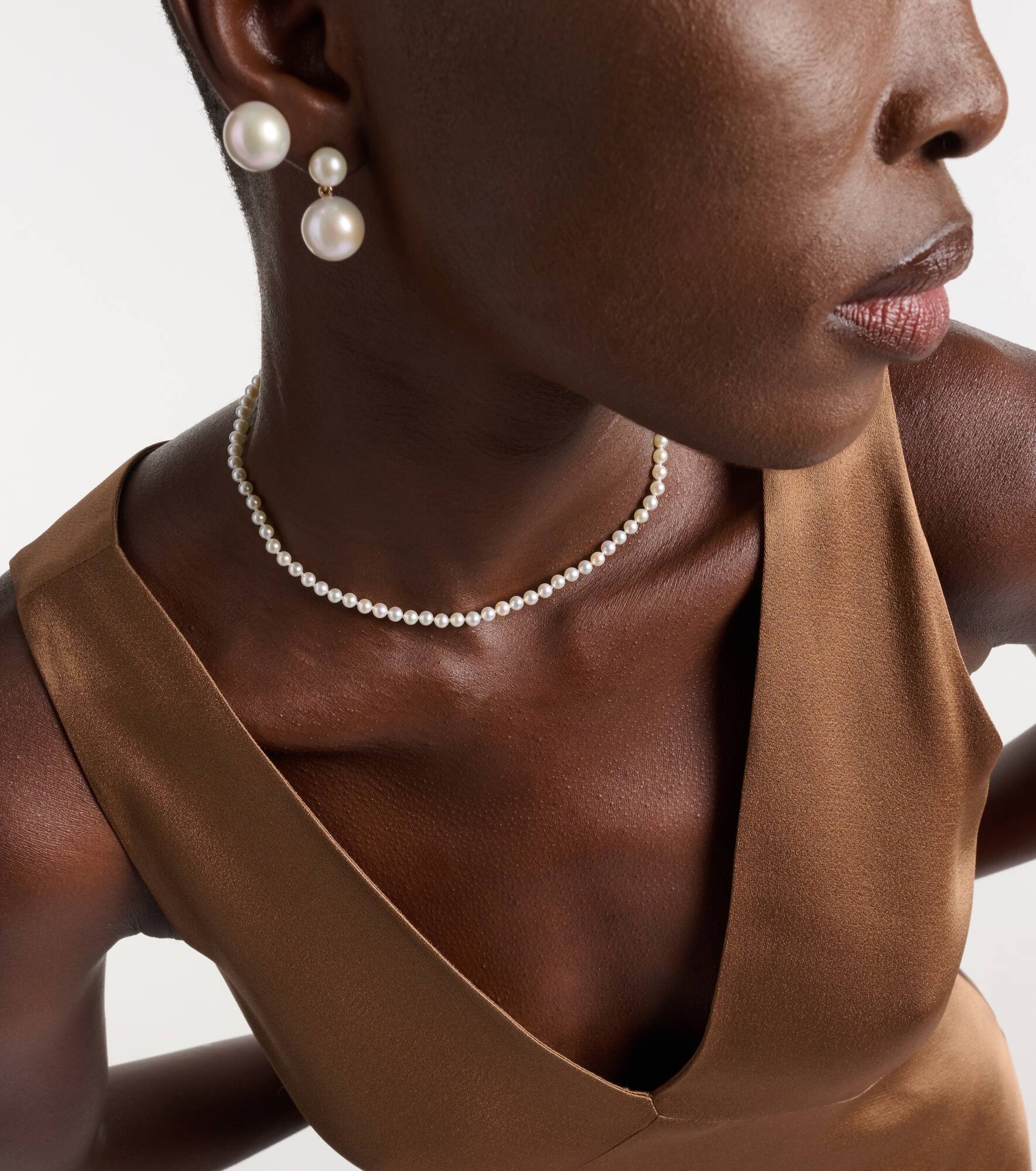 La Belle Moon 14kt gold necklace with pearls - 3