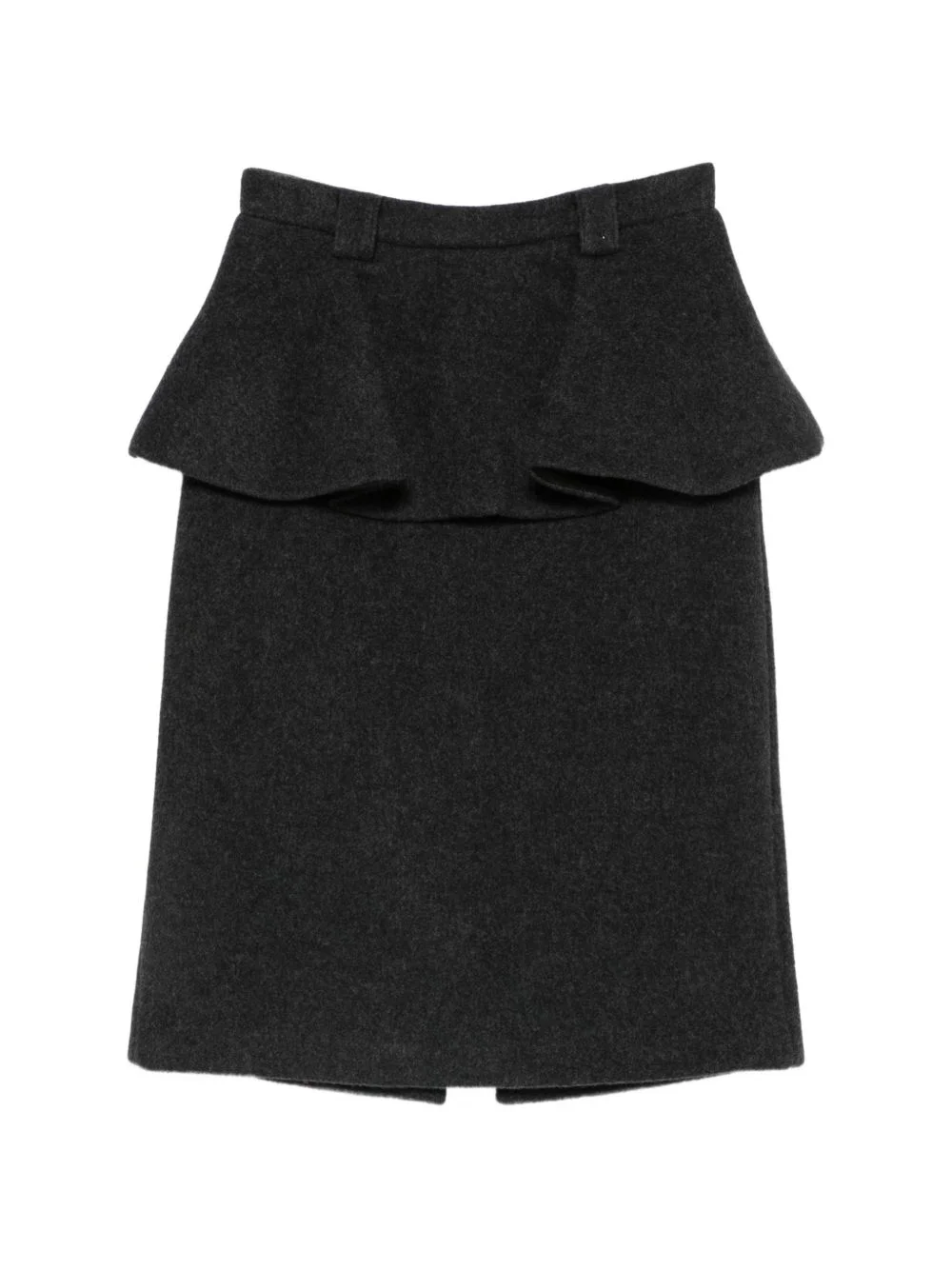 peplum-waist wool-blend midi skirt - 1