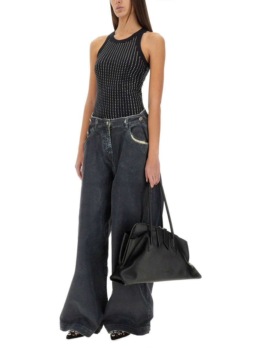 The Attico Women Long Pants "Navy Blue" - 2