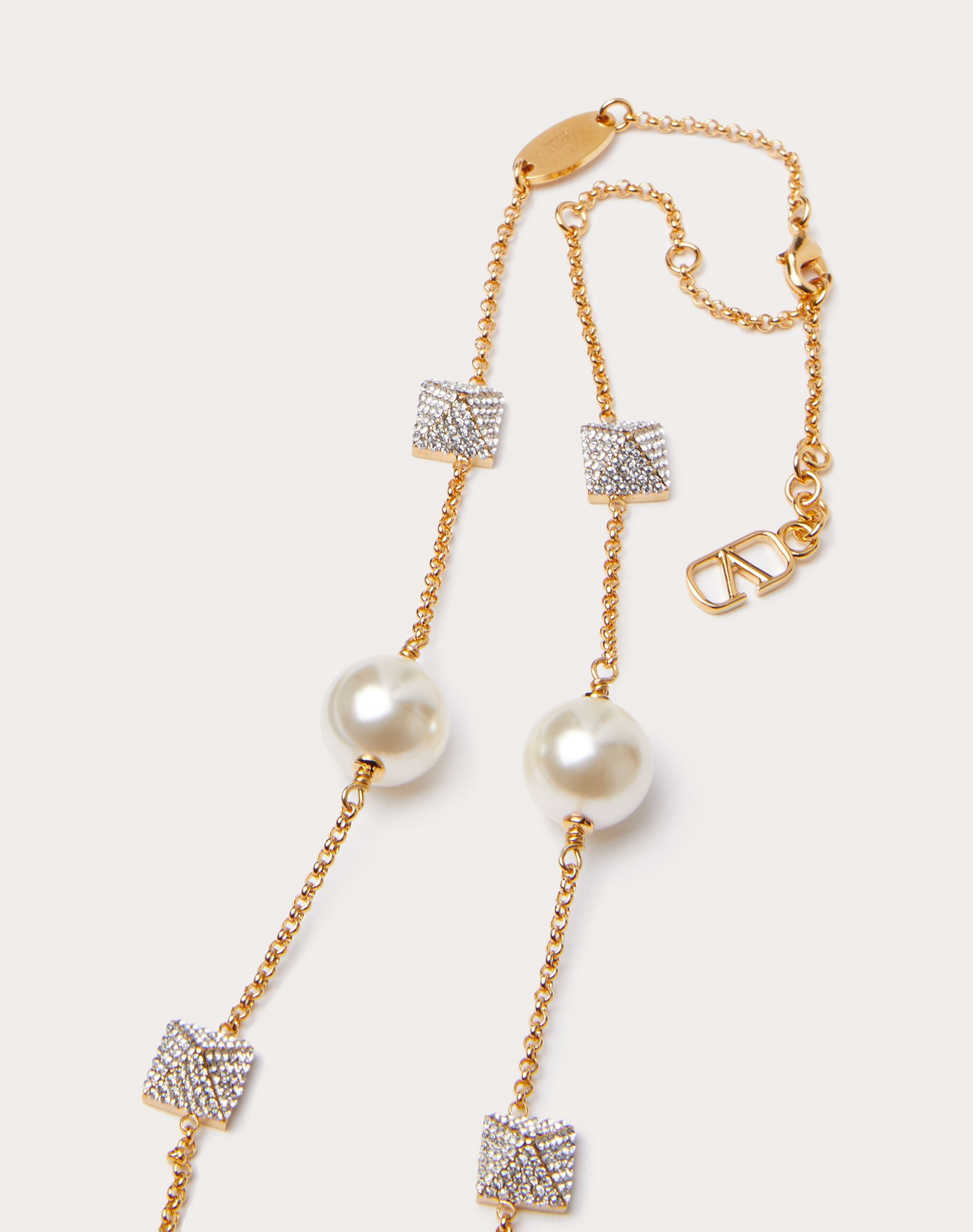 ROCKSTUD NECKLACE WITH PEARLS AND SWAROVSKI® CRYSTALS - 2