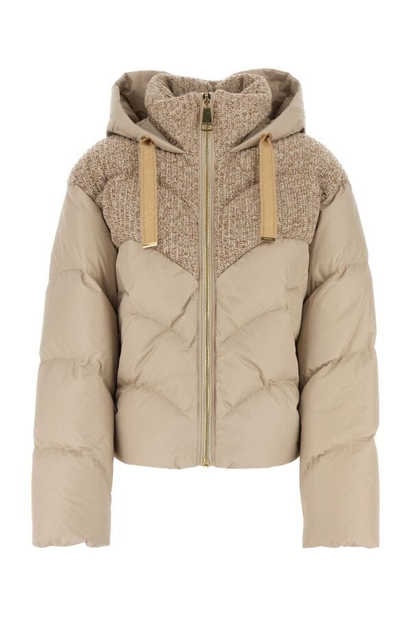 Cappuccino polyester down jacket - 1