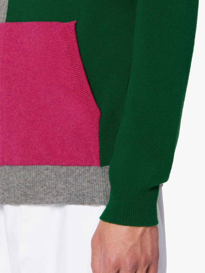 DOUBLE AGENT GREEN WOOL HOODED SWEATER | GKM-201 6