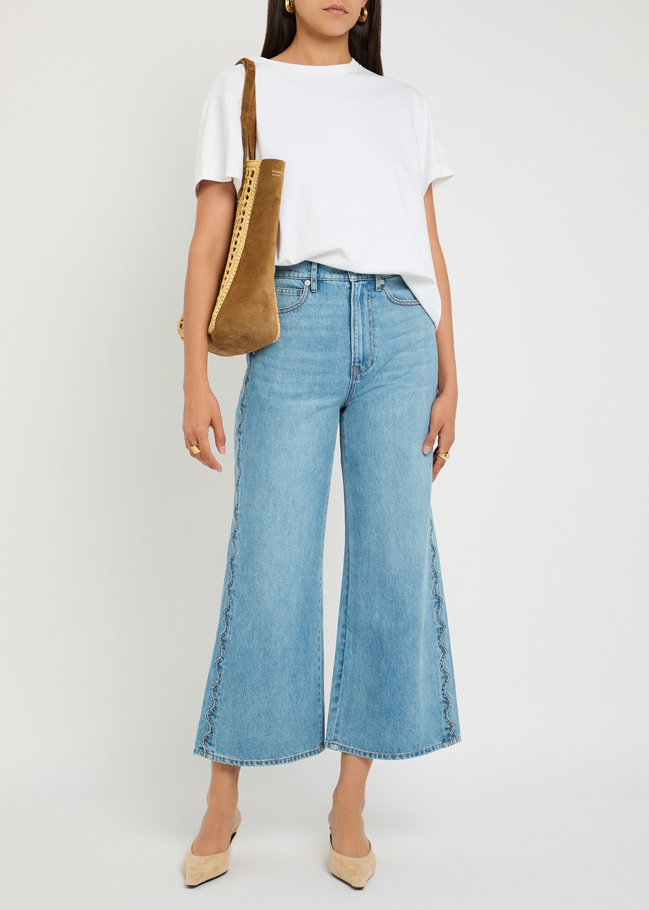 Veronica Beard Taylore Wide-leg Cropped Jeans - 4