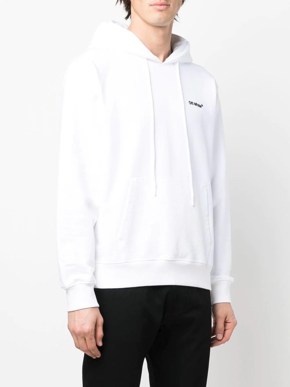 logo-embroidered cotton hoodie - 3