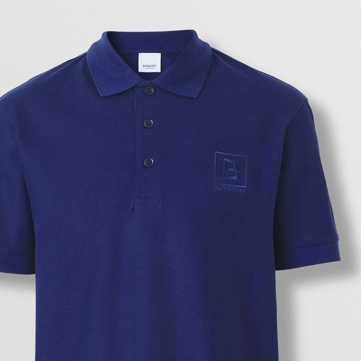 Letter Graphic Cotton Piqué Polo Shirt - 1