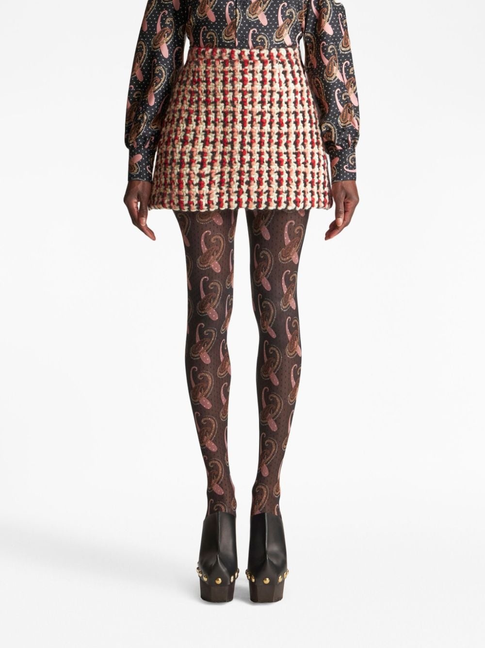 bouclé wool-blend mini skirt - 3