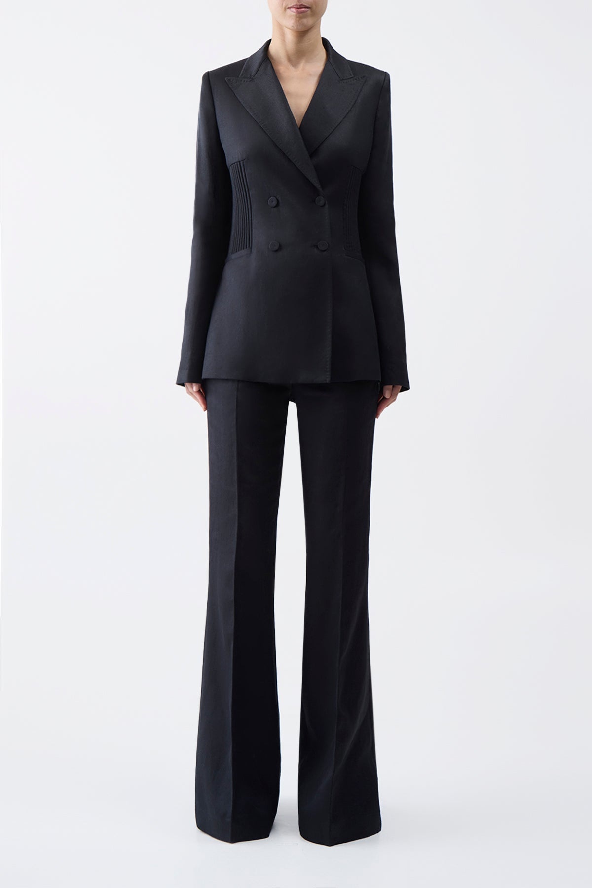Brett Blazer in Black Textured Linen - 3