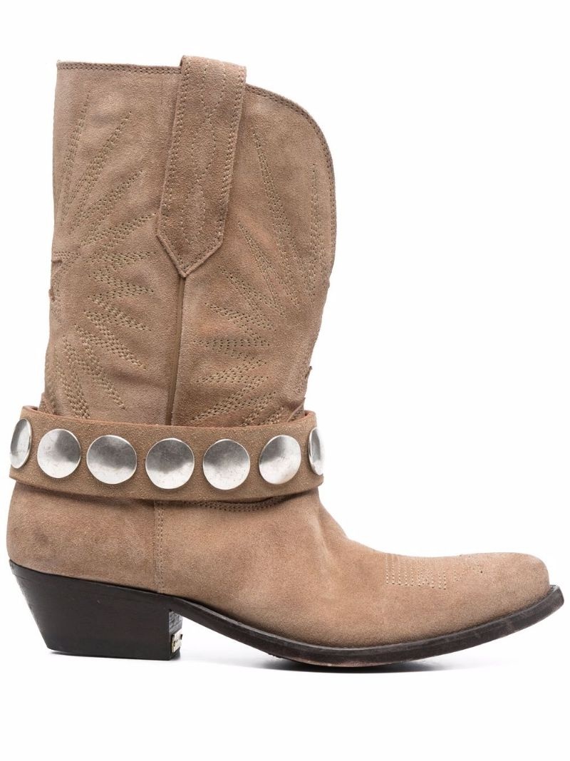 buckle-fastening suede boots - 1