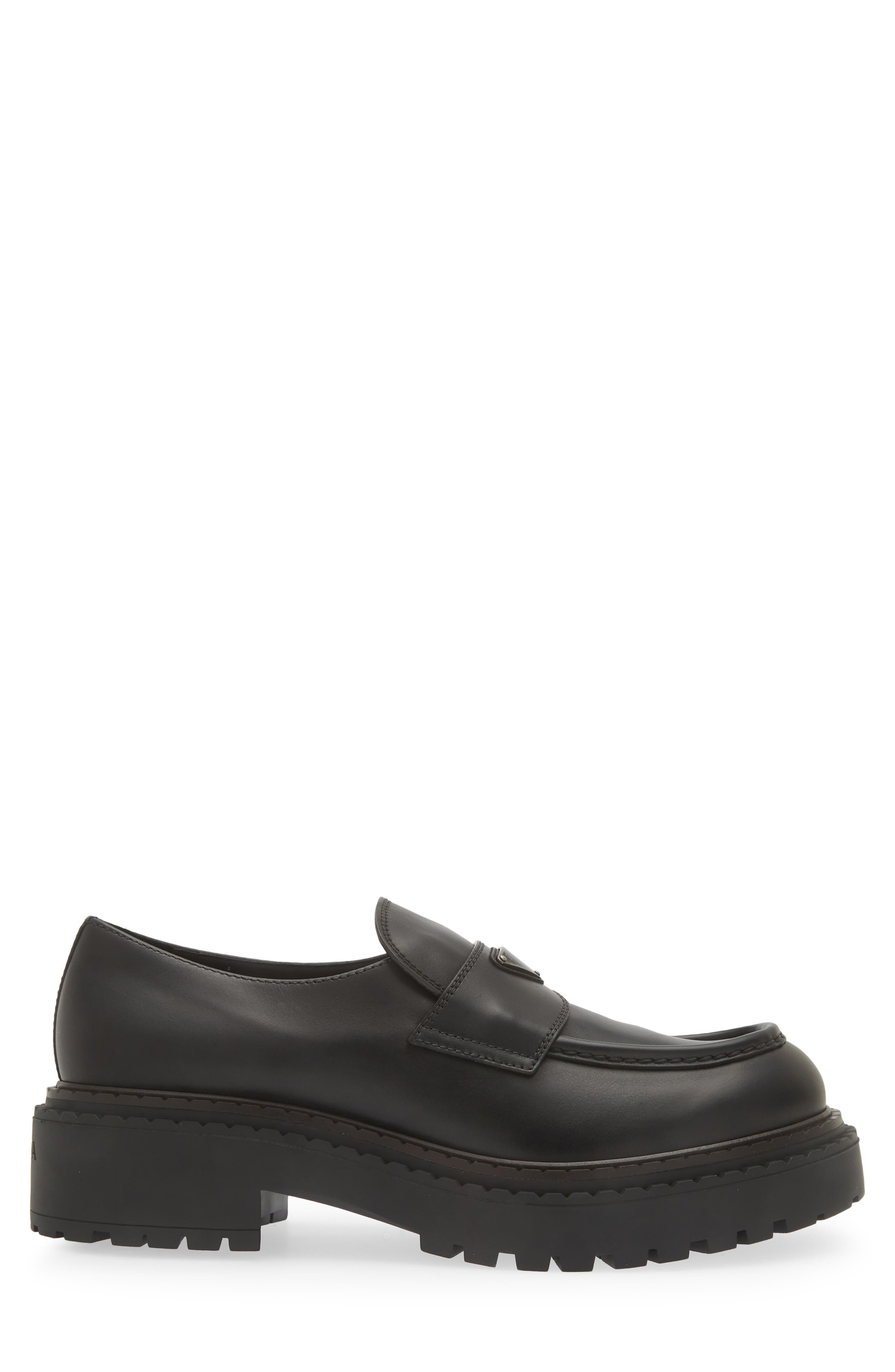 Prada Double Chocolate Platform Loafer in Nero at Nordstrom - 3