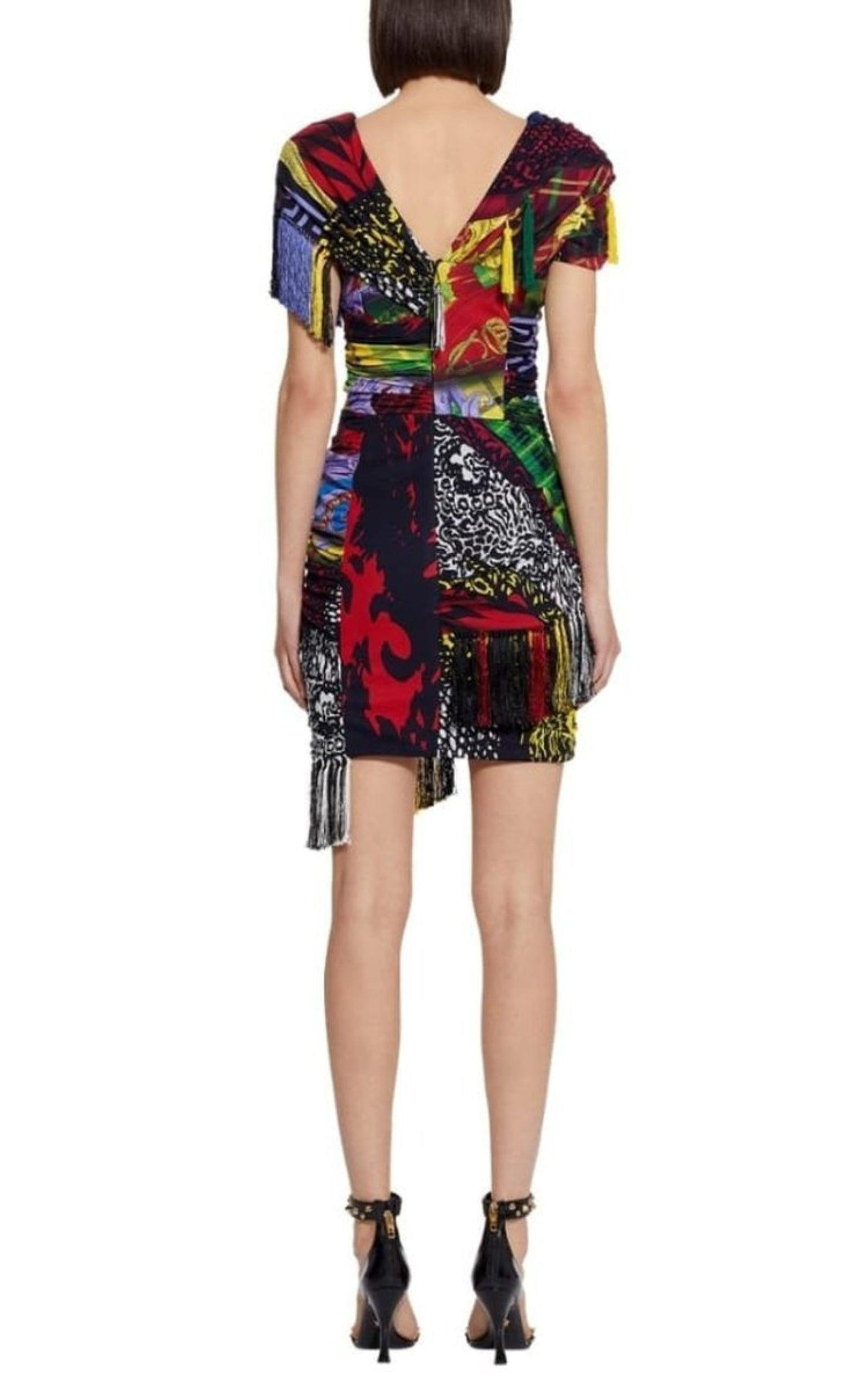Mega Mix Print Fringe Mini Dress - 5