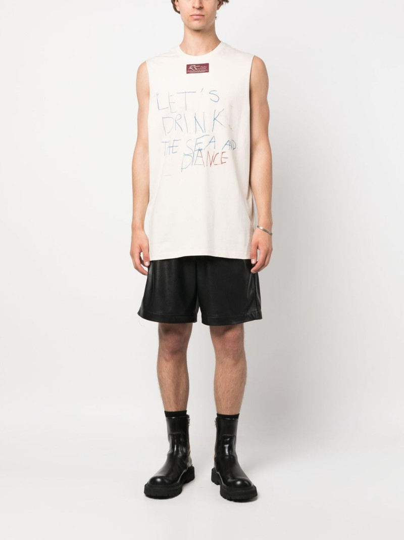 Raf Simons slogan-print cotton vest outlook