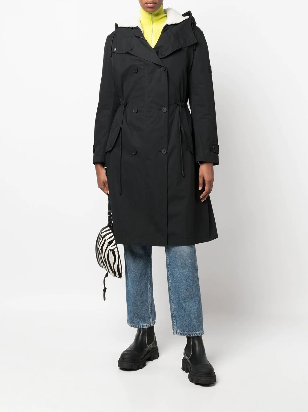 shearling parka coat - 2