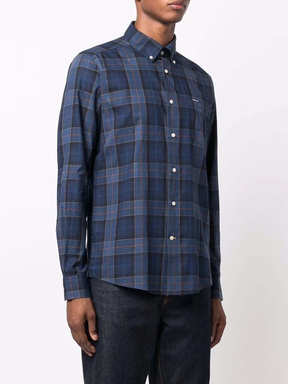 tartan-print button-up shirt - 3