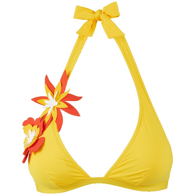 Women Halter Bikini Top Fleurs 3D - 1