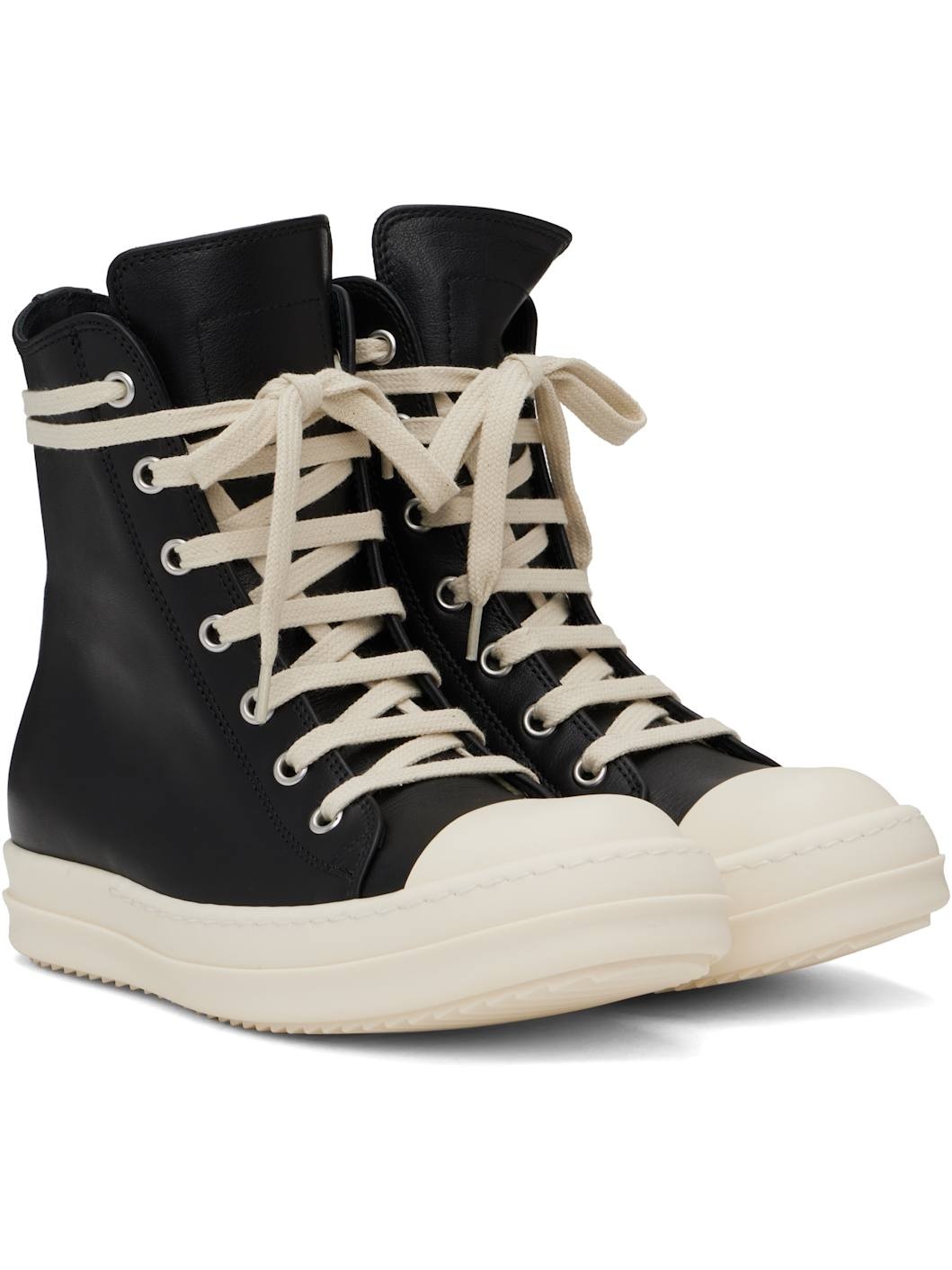 Black Hollywood Calf Leather Sneakers - 4