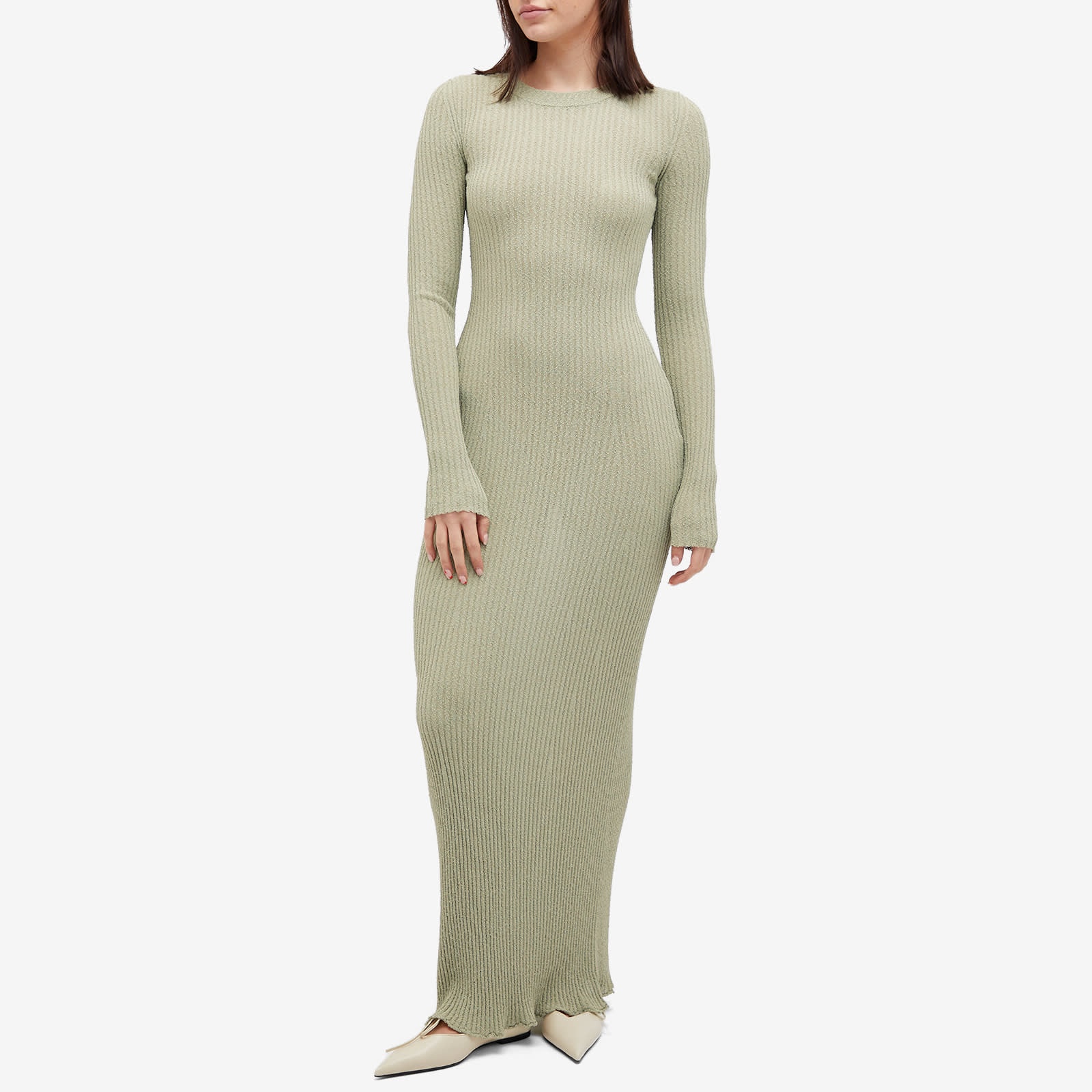 AMI Paris Ribbed Long Sleeve Maxi Dress - 2