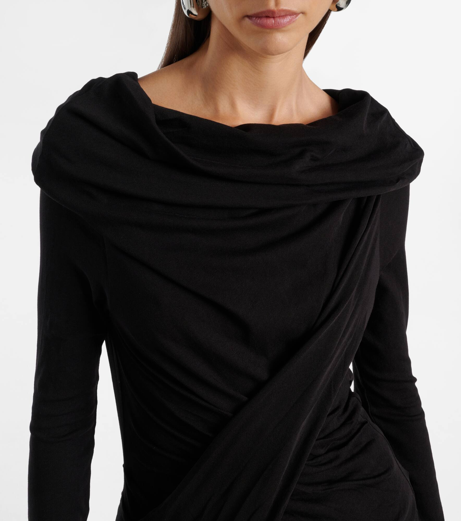 Off-shoulder cotton-blend jersey top - 4