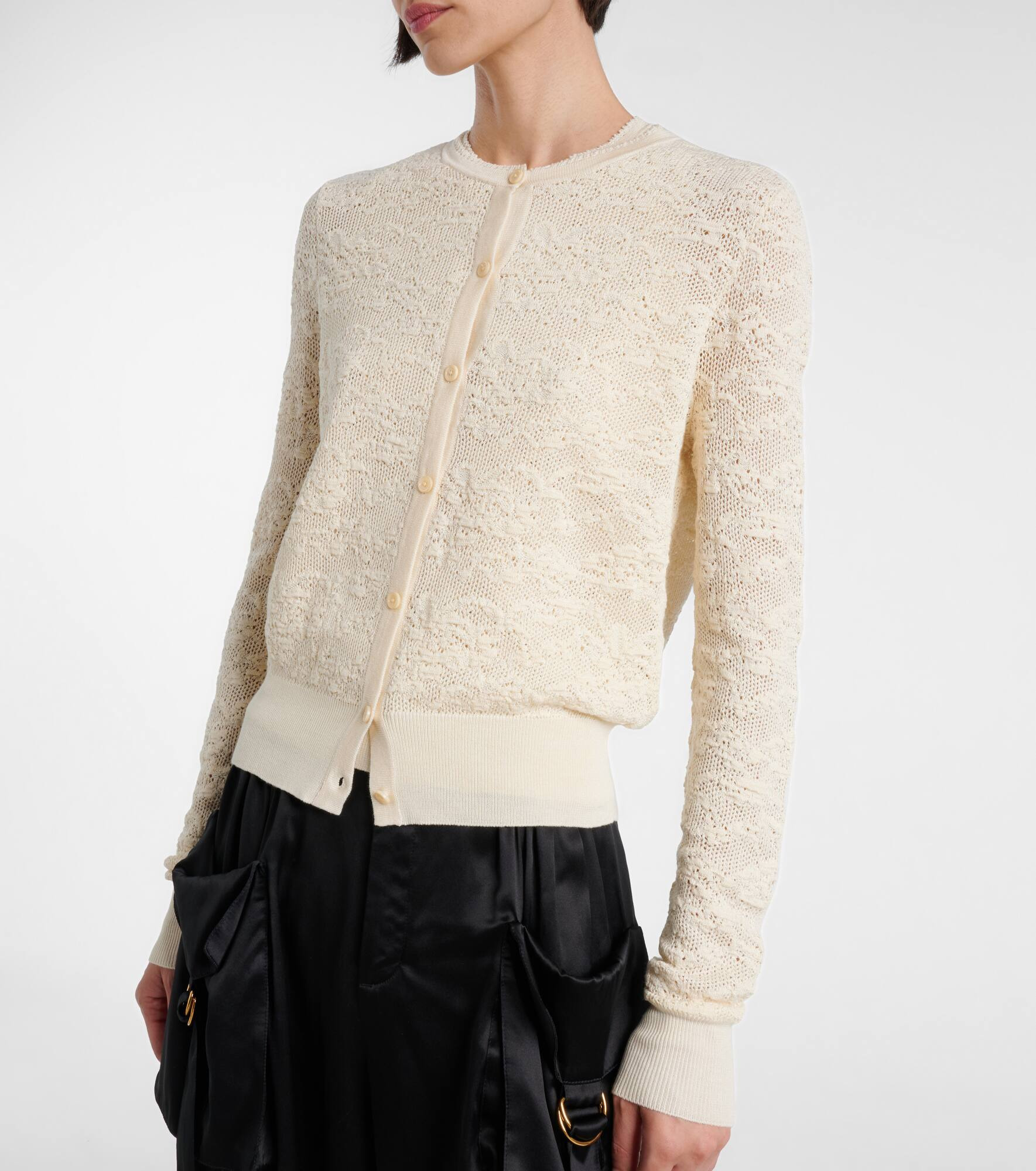 Set of cotton and silk tank top and cardigan - 4
