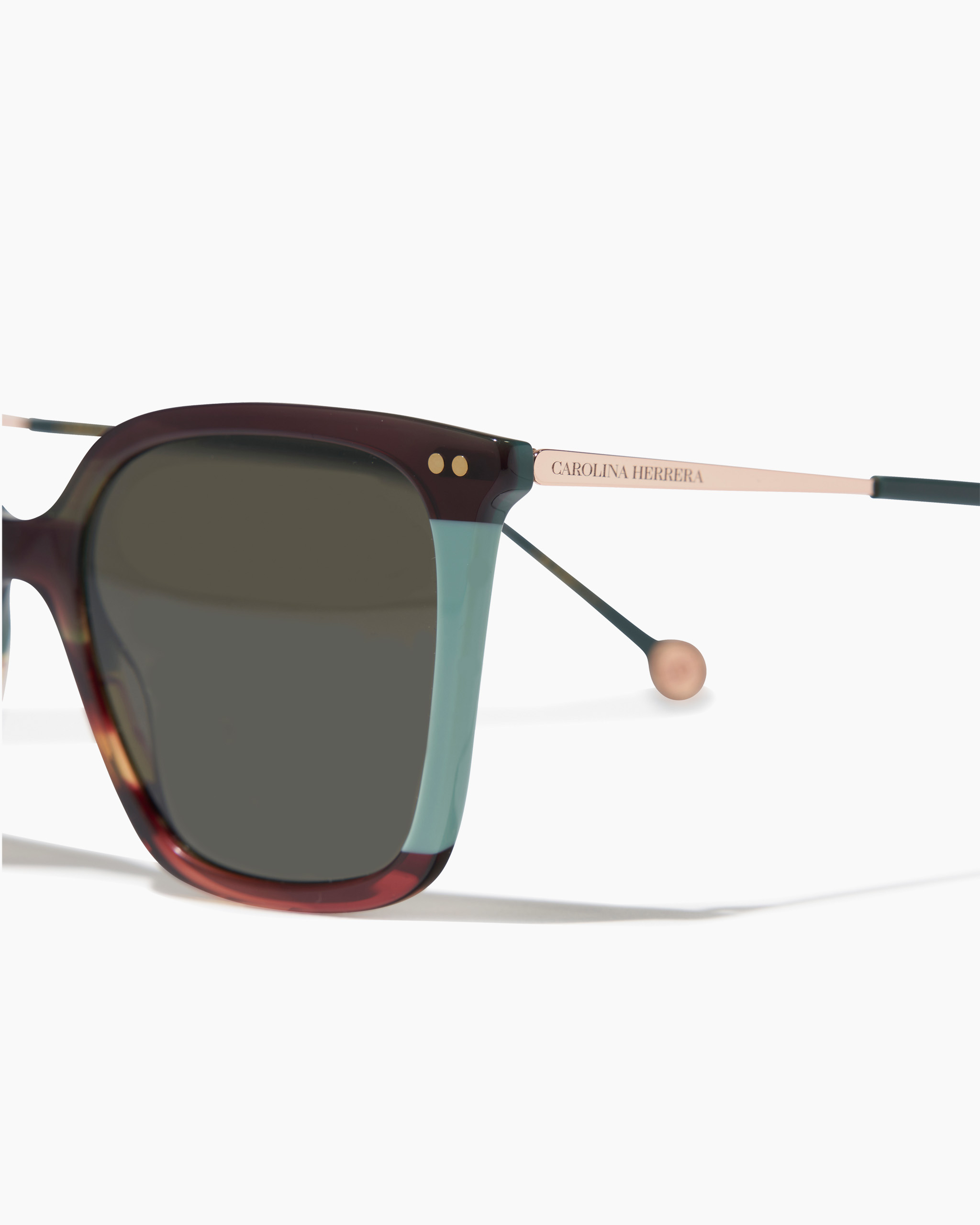 Square Frame Sunglasses with Colorblock Detail - 3