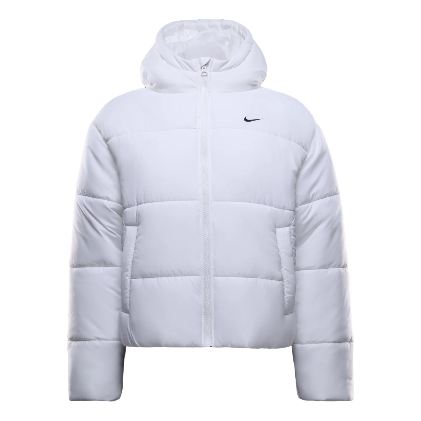 (WMNS) Nike Classic Puffer Therma-FIT Loose Hooded Jacket 'White Black' FZ5900-100 - 1