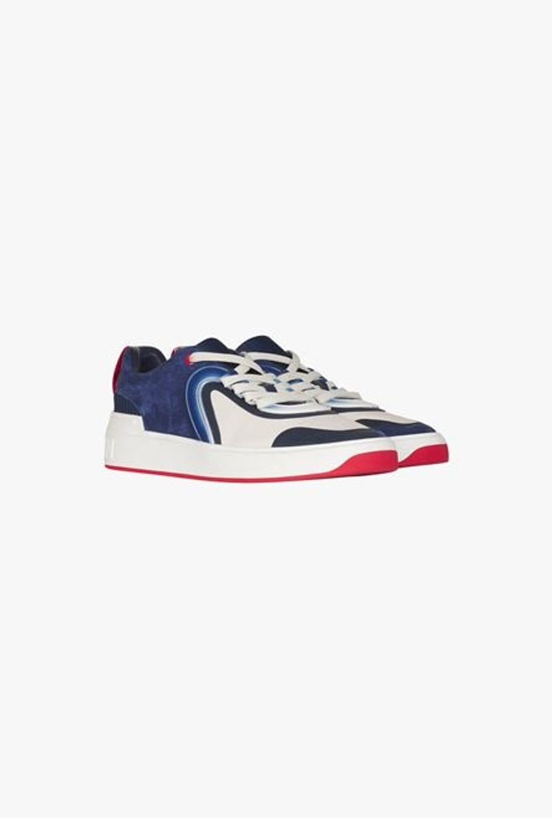 HIGH SUMMER CAPSULE - Blue and white calfskin and suede B-Skate sneakers 1
