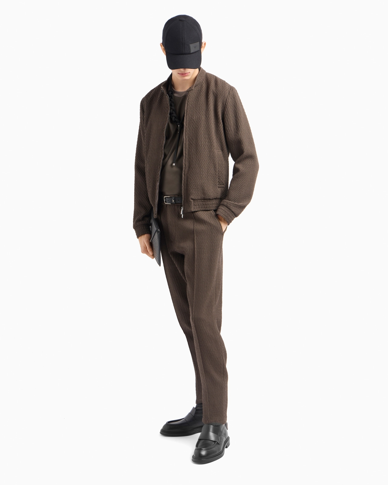 Blouson in 3D-effect virgin-wool stretch jersey knit - 4