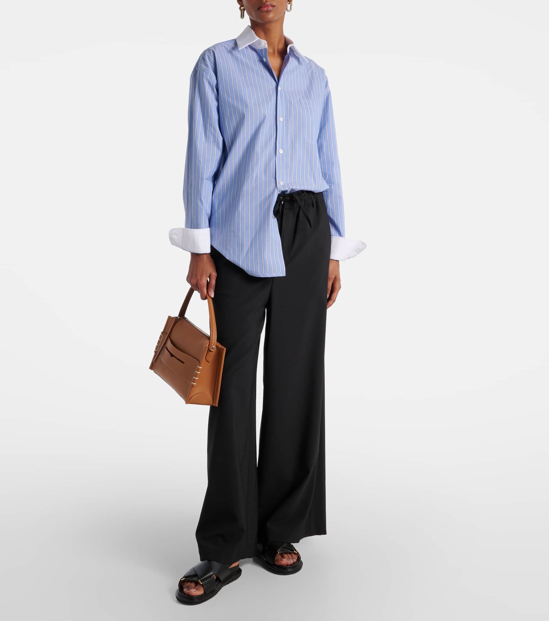 High-rise gingham wide-leg pants - 2