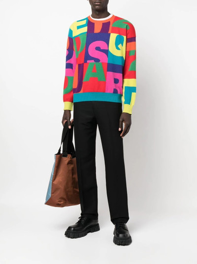 DSQUARED2 intarsia-knit logo jumper outlook