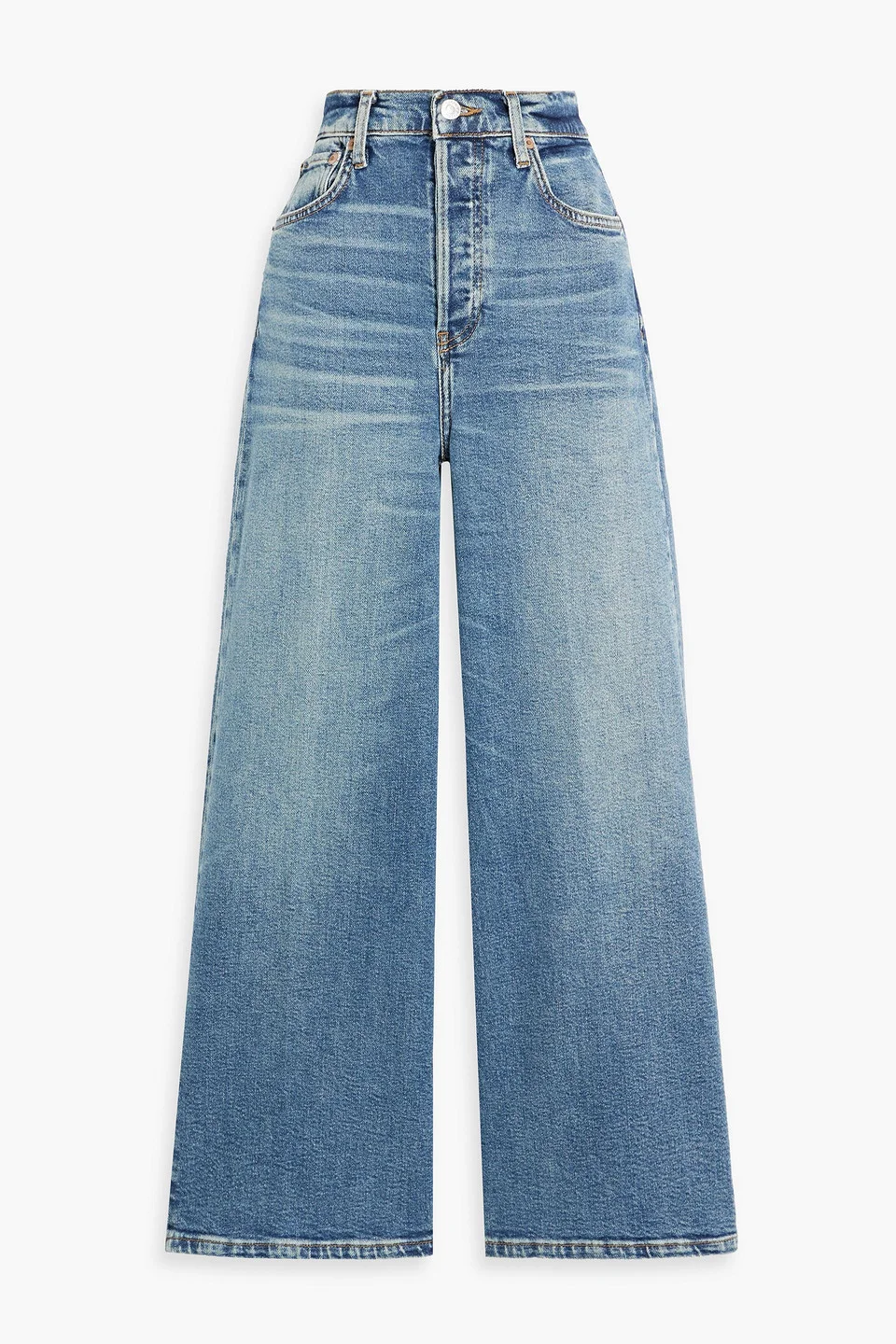 Cropped high-rise wide-leg jeans - 1