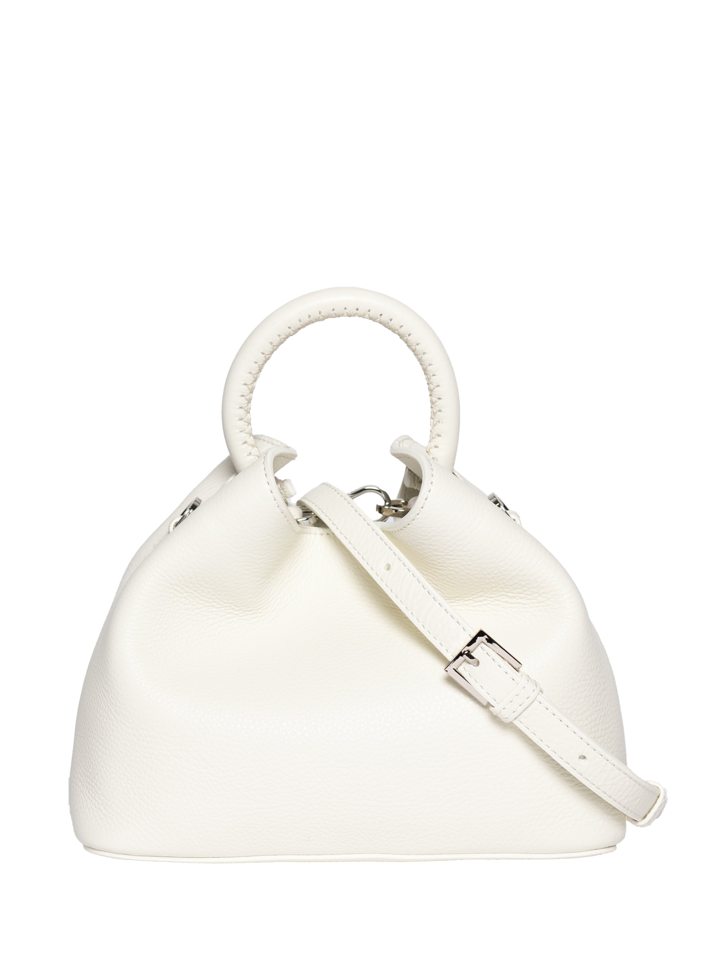 Baozi Pebbled Leather White/Silver Hardware - 4