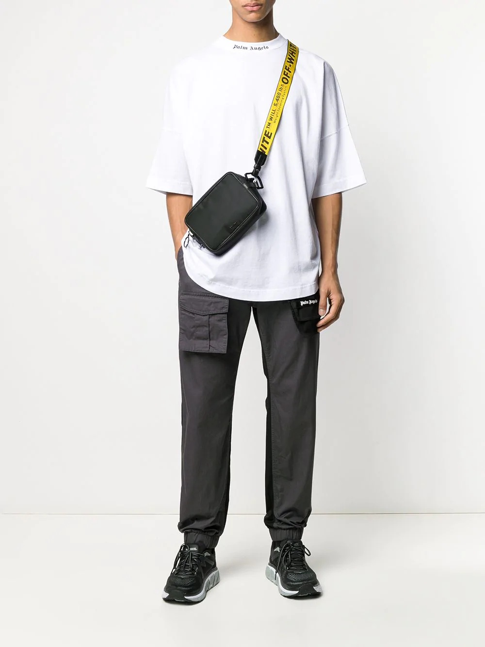 two-tone cargo trousers - 2