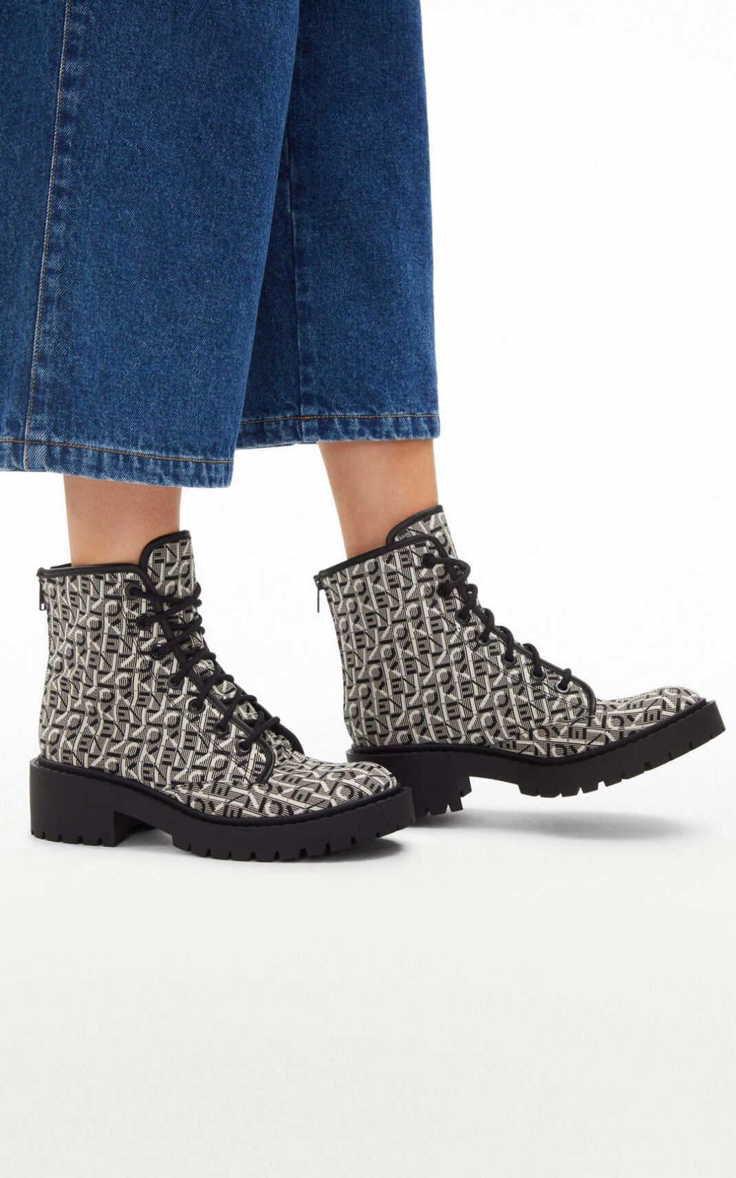 Pike lace-up jacquard boots - 2