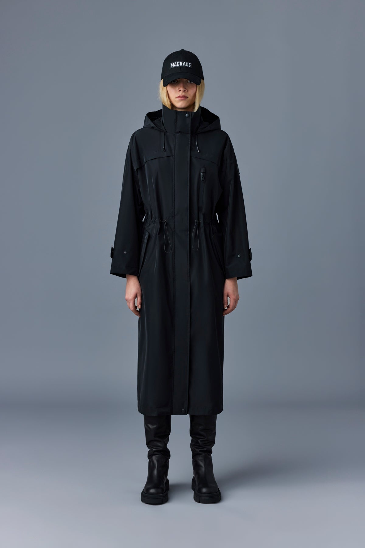 BREENA Long oversized raincoat with hood - 2