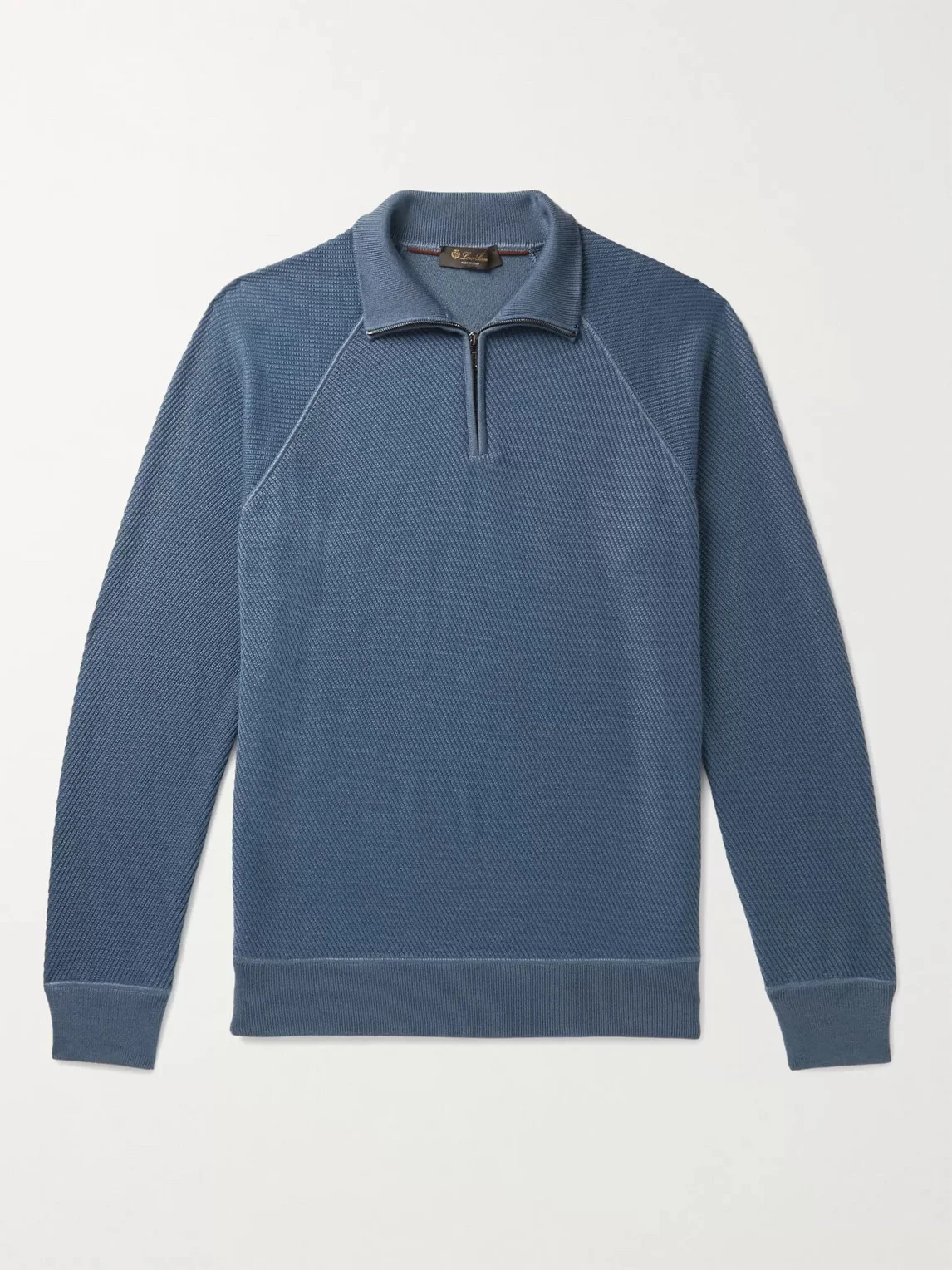 Ribbed Cashmere and Silk-Blend Half-Zip Sweater - 1