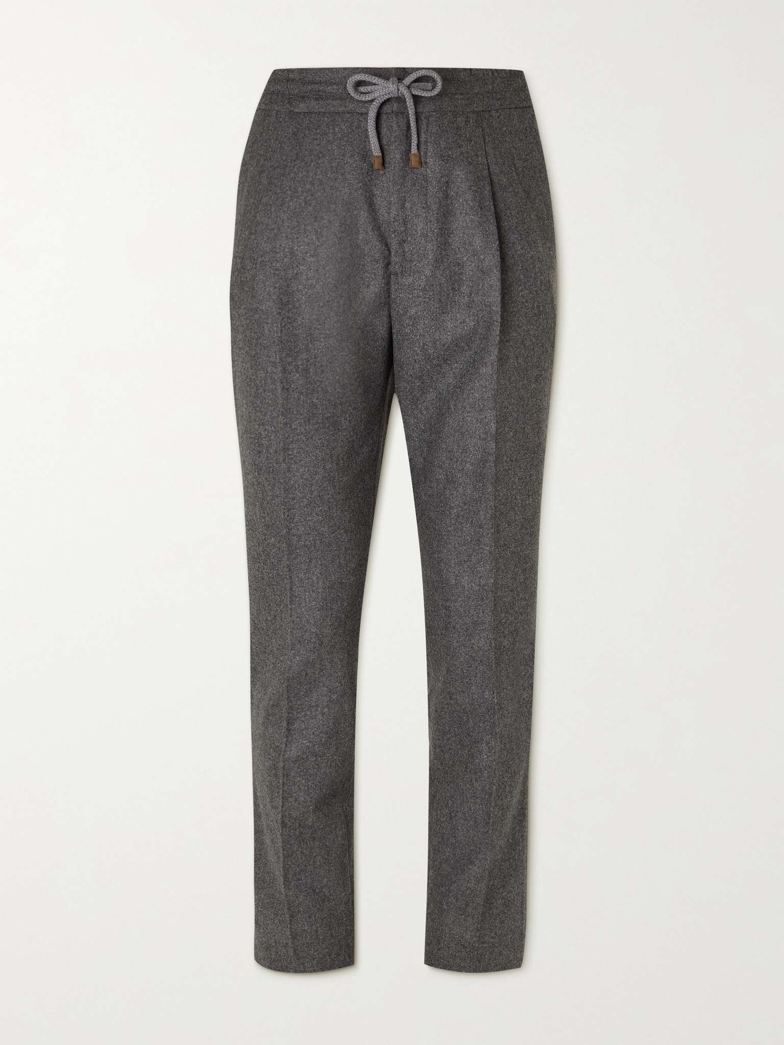 Brushed Virgin Wool-Twill Drawstring Trousers - 1