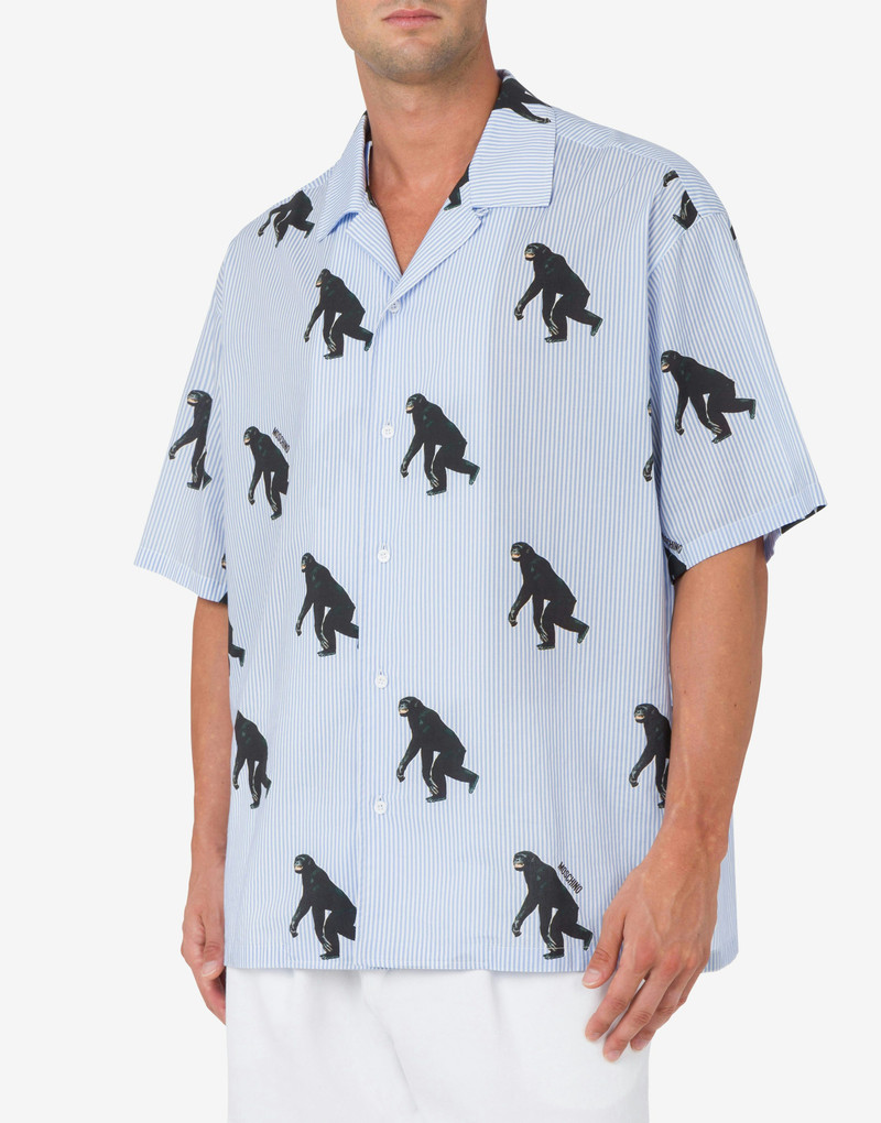 Moschino POPLIN SHIRT ALLOVER CHIMPANZEE outlook
