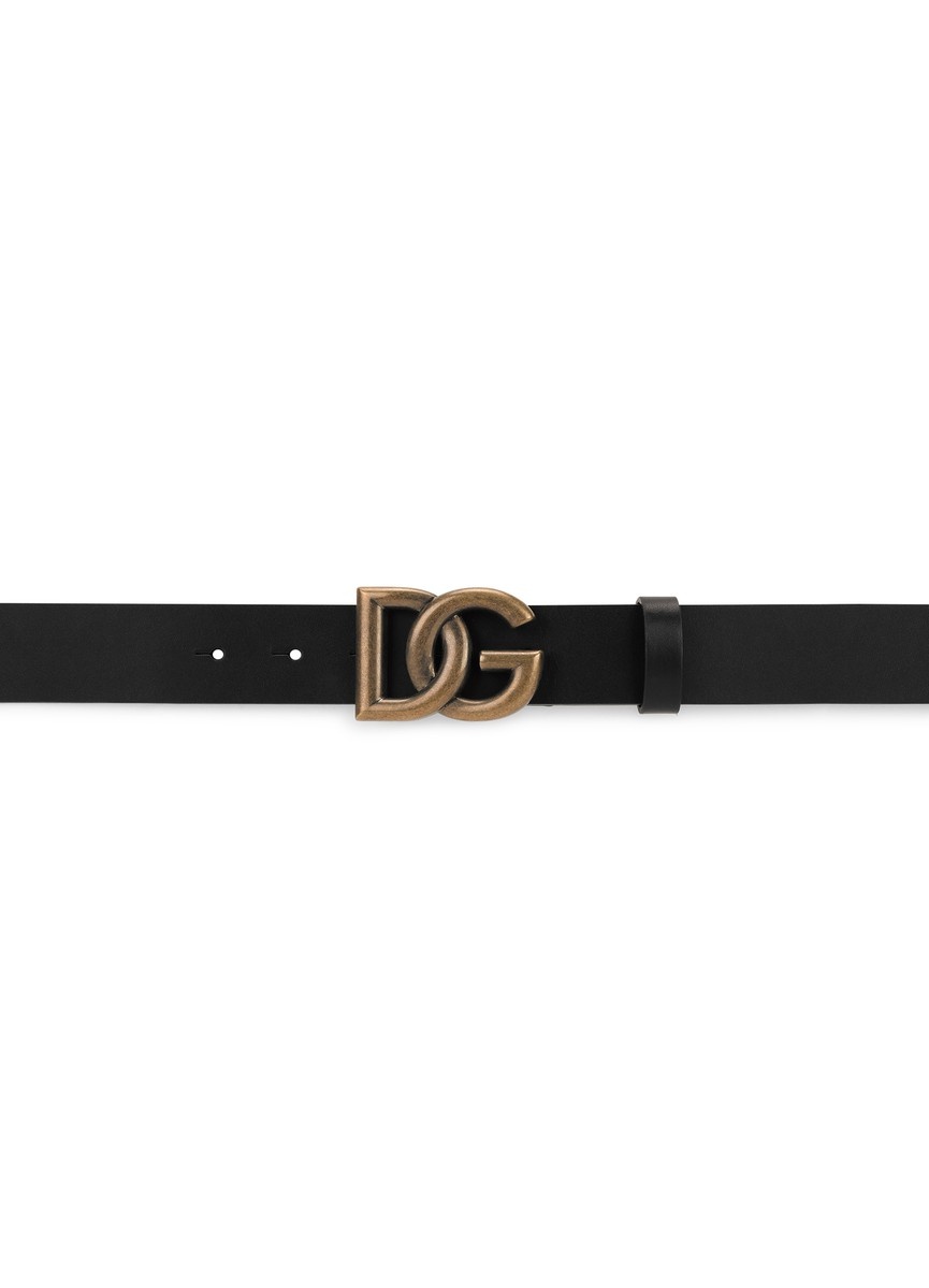 Leather belt with DG logo - 3