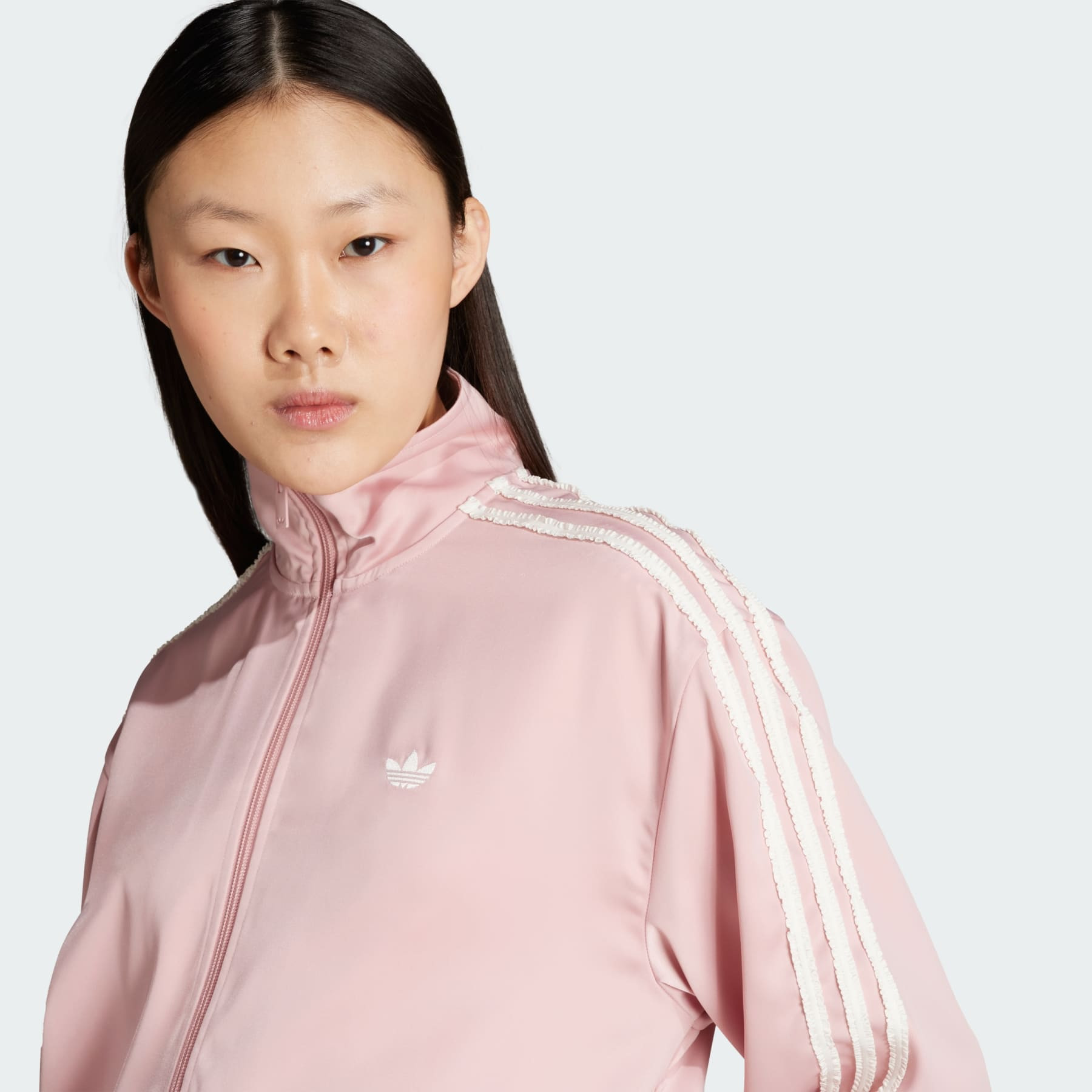 adidas Originals Satin Ruffle 3-Stripes Firebird Track Jacket - 6