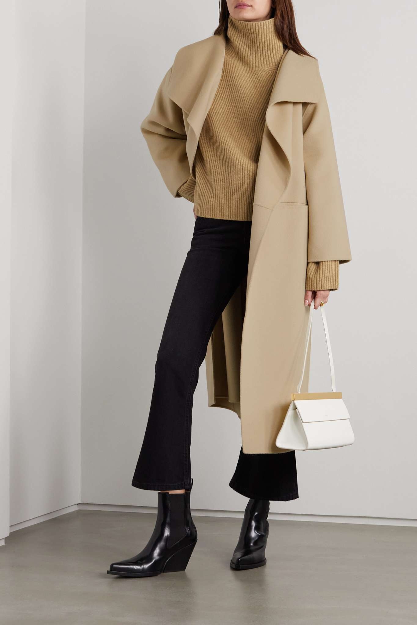 Signature draped wool and cashmere-blend coat - 2