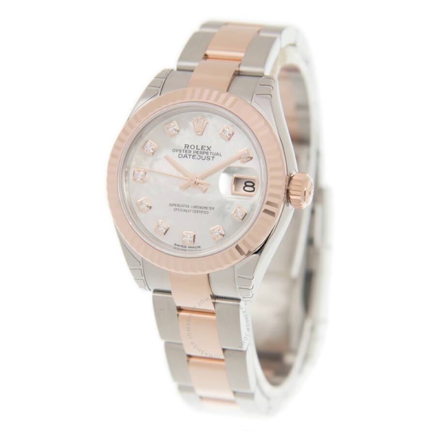 Rolex Lady Datejust Mother of Pearl Diamond Steel and 18K Everose Gold Oyster Watch 279171MDO - 3