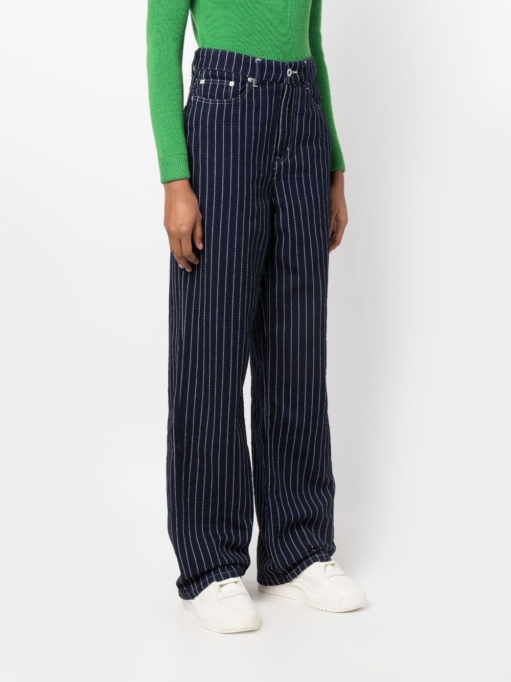 stripe-print straight-leg trousers - 3