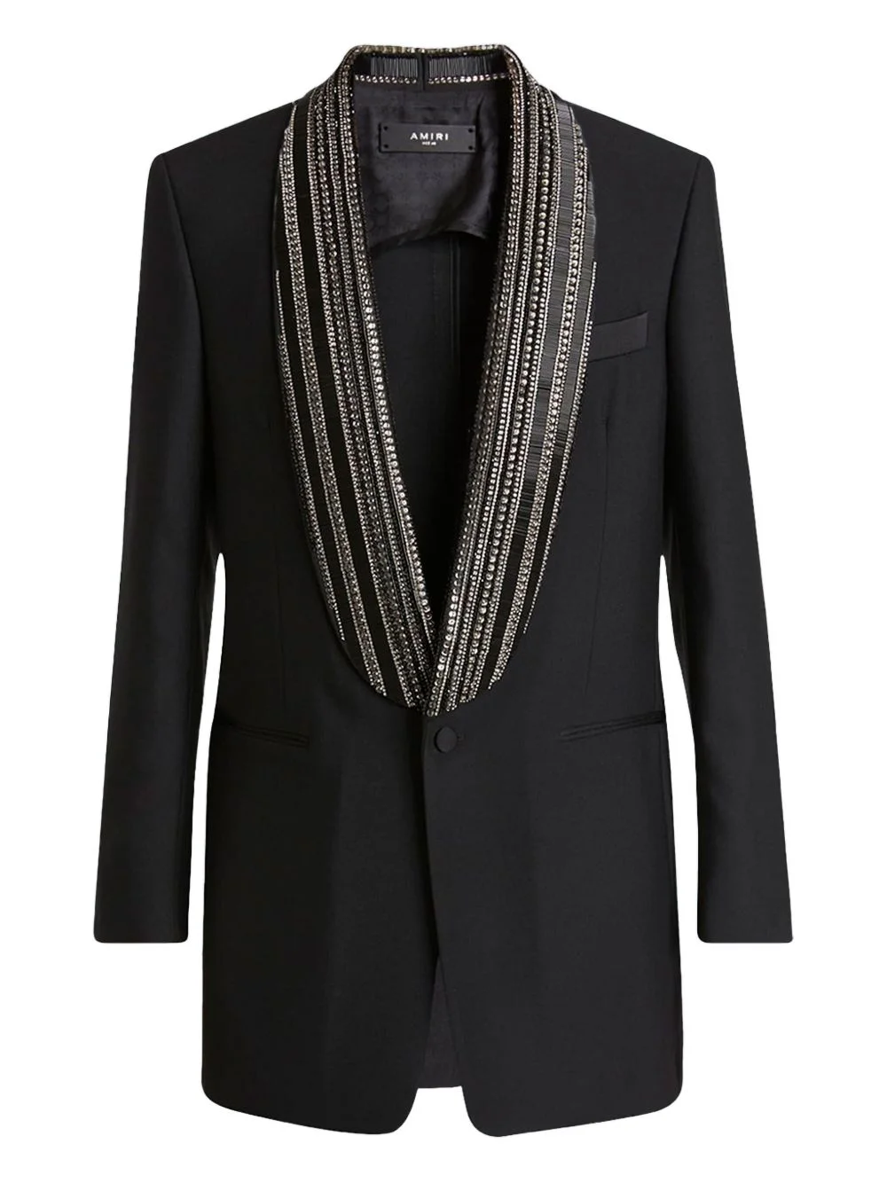 crystal-embellished shawl-collar blazer - 1