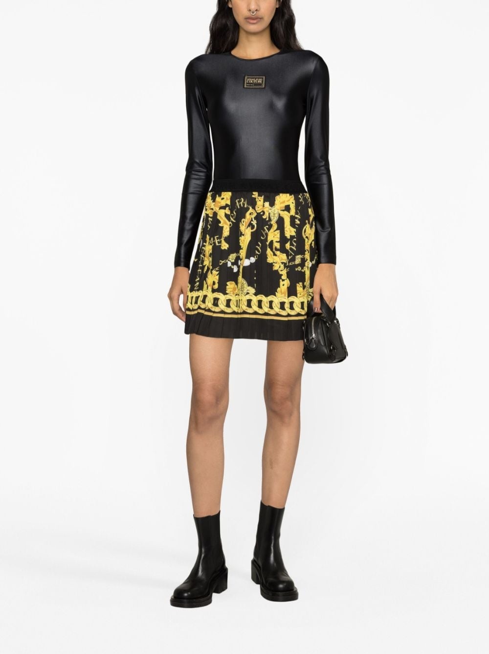 logo-print pleated miniskirt - 2