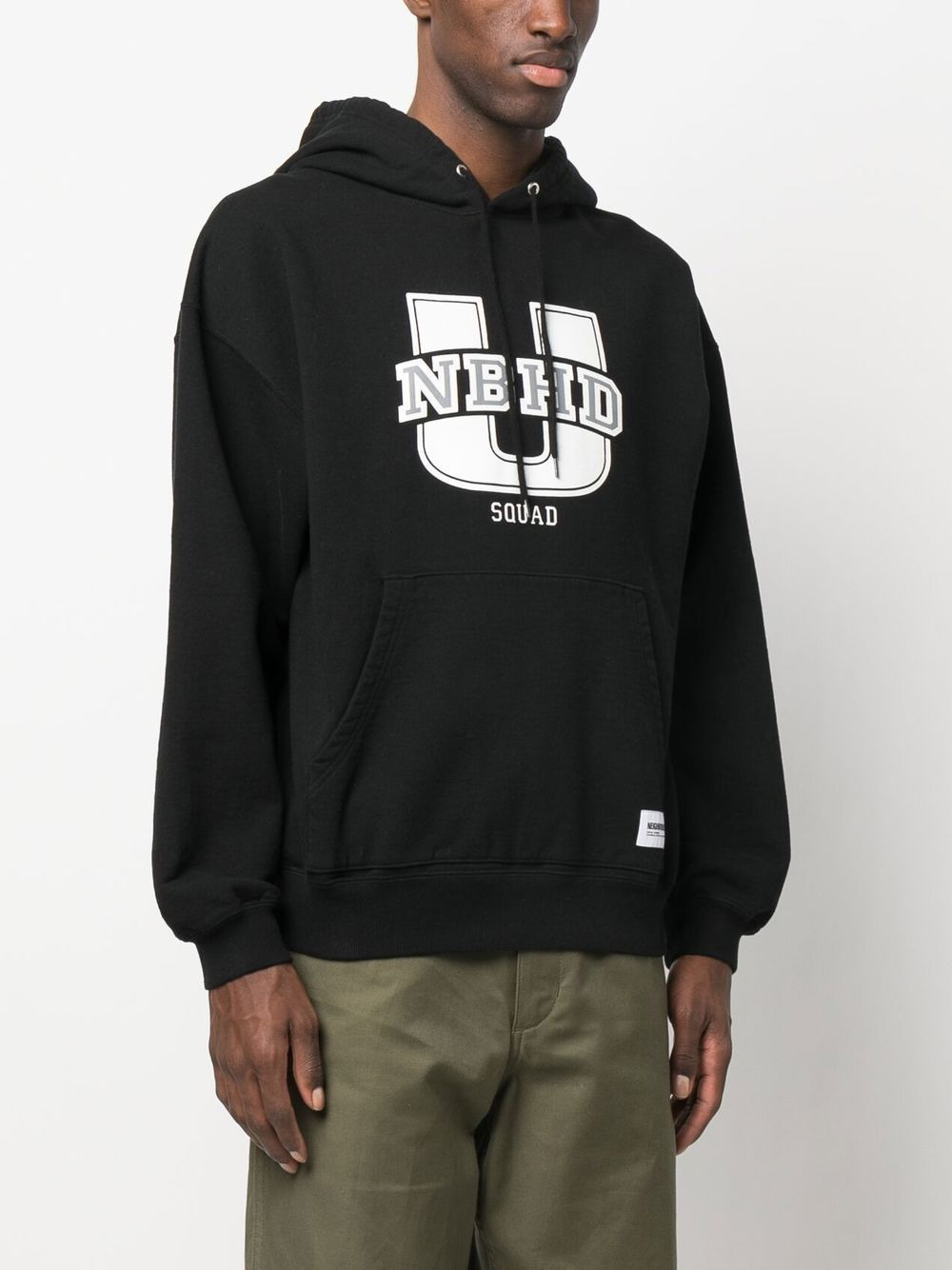 logo-print cotton hoodie - 3