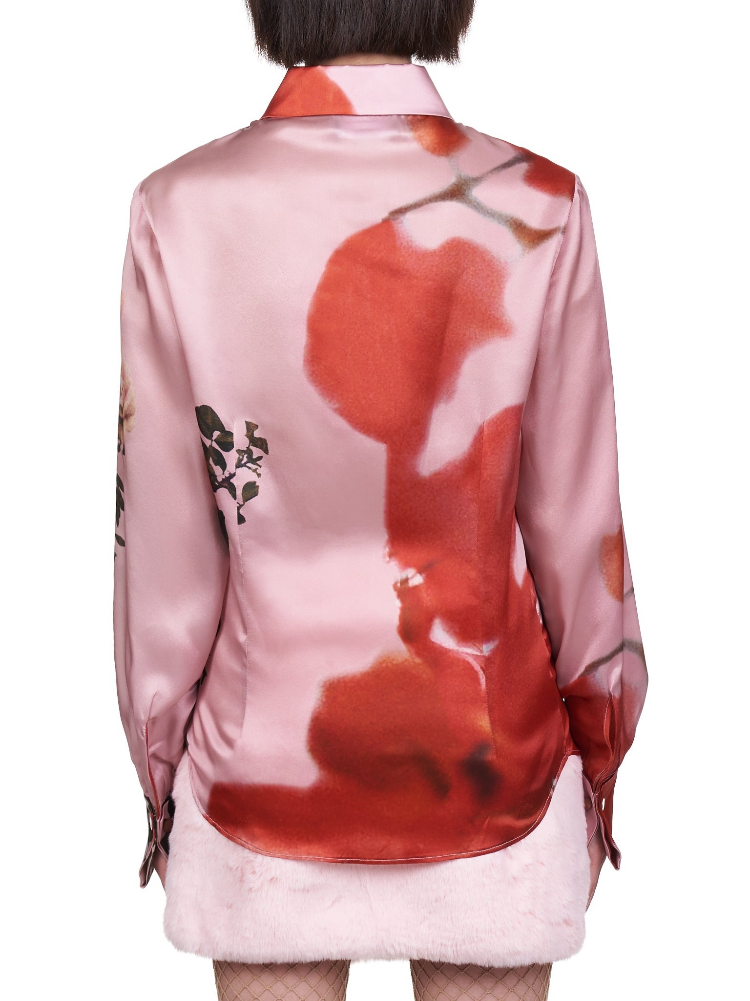 Silk Rose Print Shirt - 3