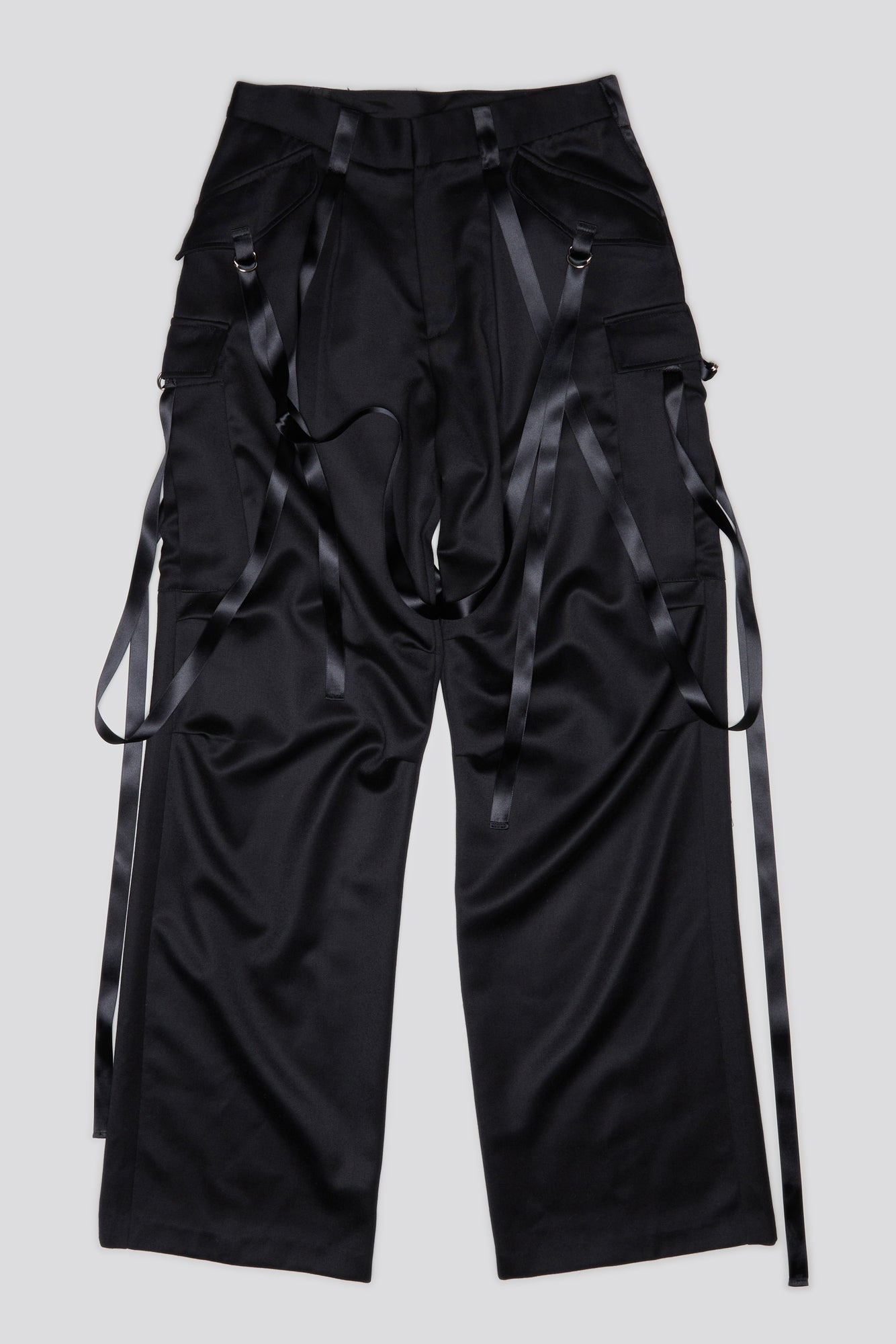 PLEATED TUXEDO CARGO PANT - BLACK - 1