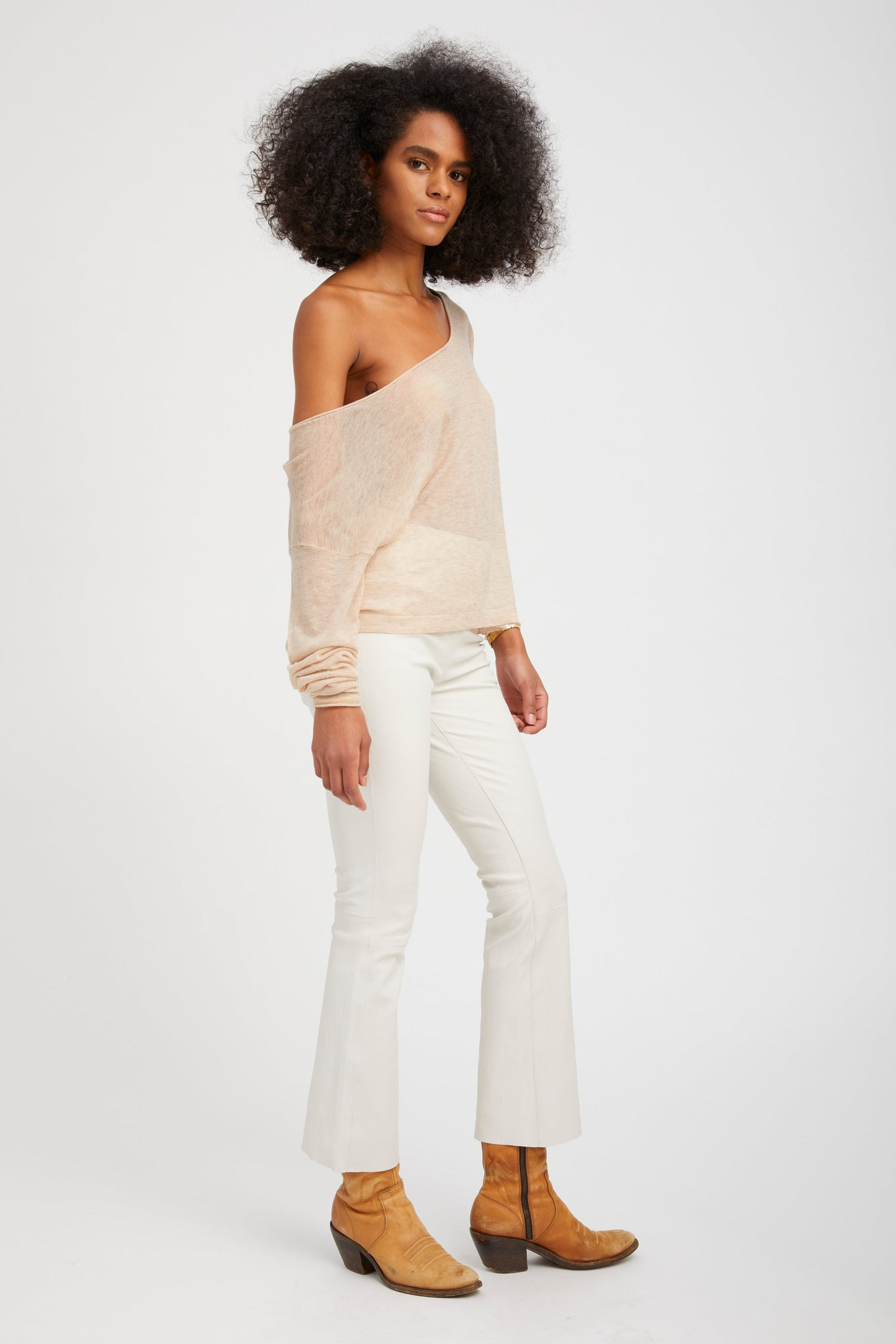 SHELL LEATHER ANKLE FLARE - 3