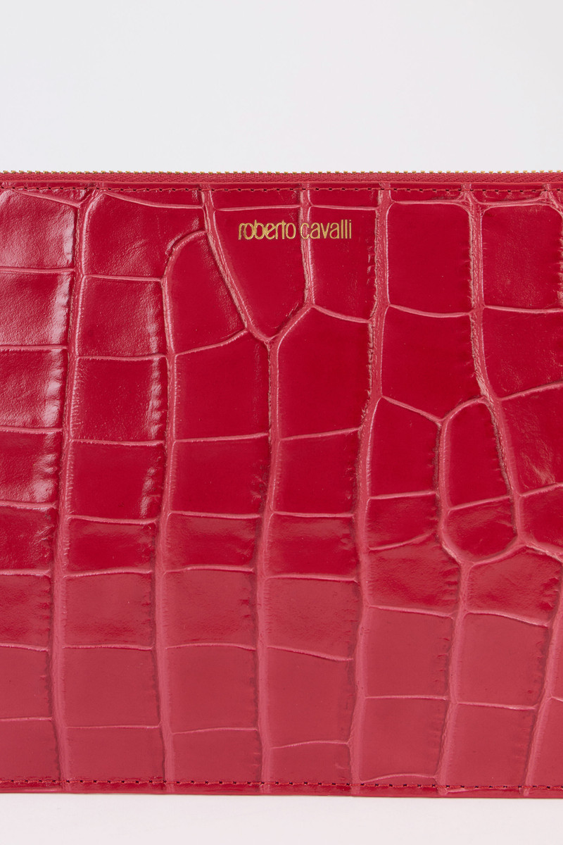 Antique Rose Crocodile-Effect Clutch 4