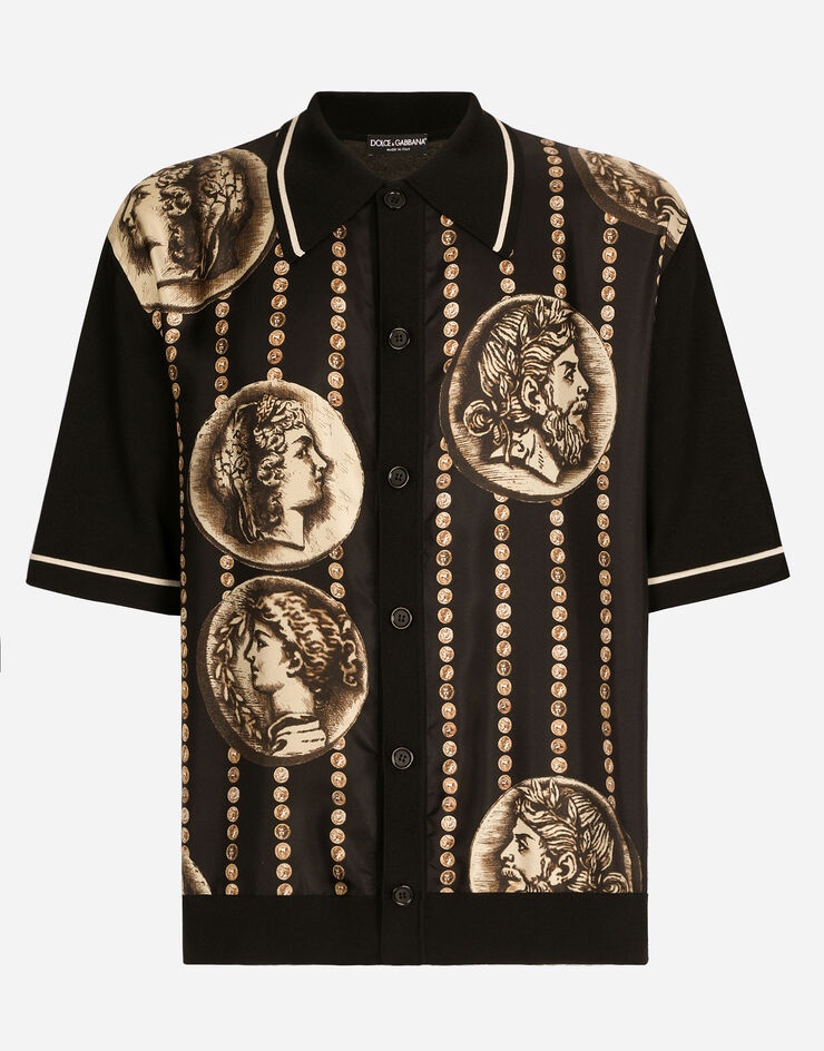 Dolce & Gabbana Coin print polo shirt with panel | REVERSIBLE