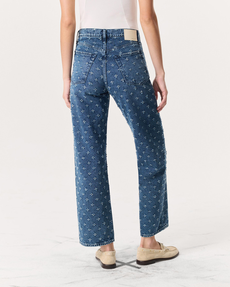 Shea Textured Ankle-Length Relaxed Straight Jeans Lightweight Rigid Denim 5